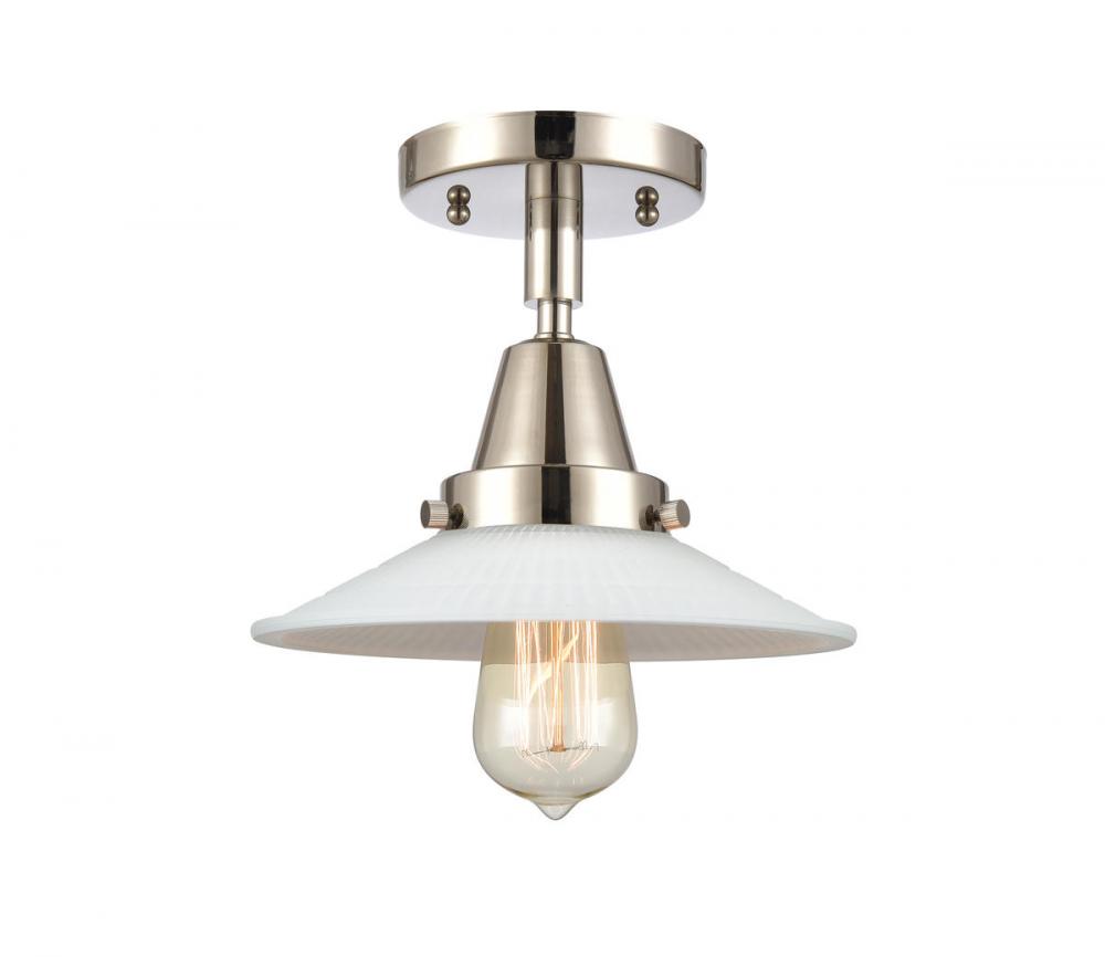 Halophane - 1 Light - 9 inch - Polished Nickel - Semi-Flush Mount