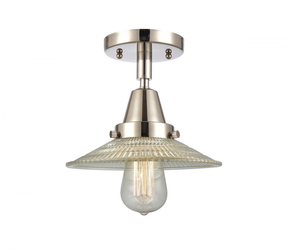 Halophane - 1 Light - 9 inch - Polished Nickel - Semi-Flush Mount