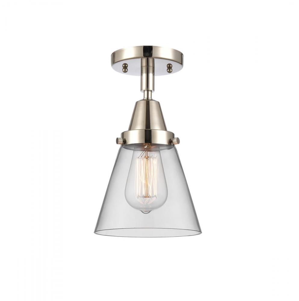 Cone - 1 Light - 6 inch - Polished Nickel - Semi-Flush Mount