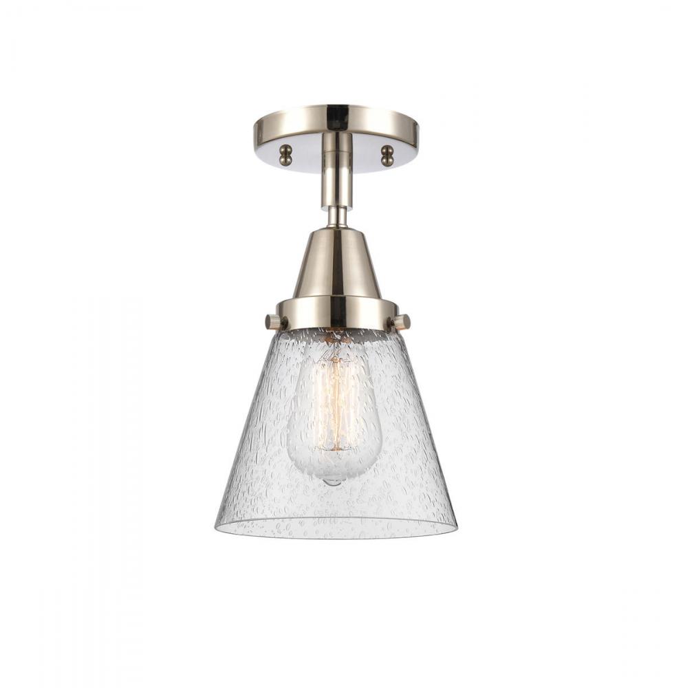 Cone - 1 Light - 6 inch - Polished Nickel - Semi-Flush Mount
