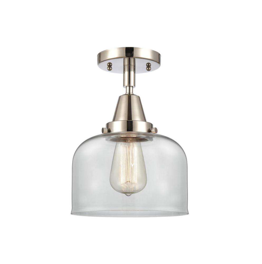 Bell - 1 Light - 8 inch - Polished Nickel - Semi-Flush Mount