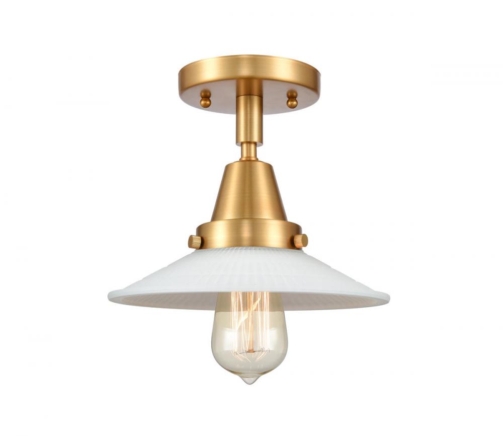 Halophane - 1 Light - 9 inch - Satin Gold - Semi-Flush Mount