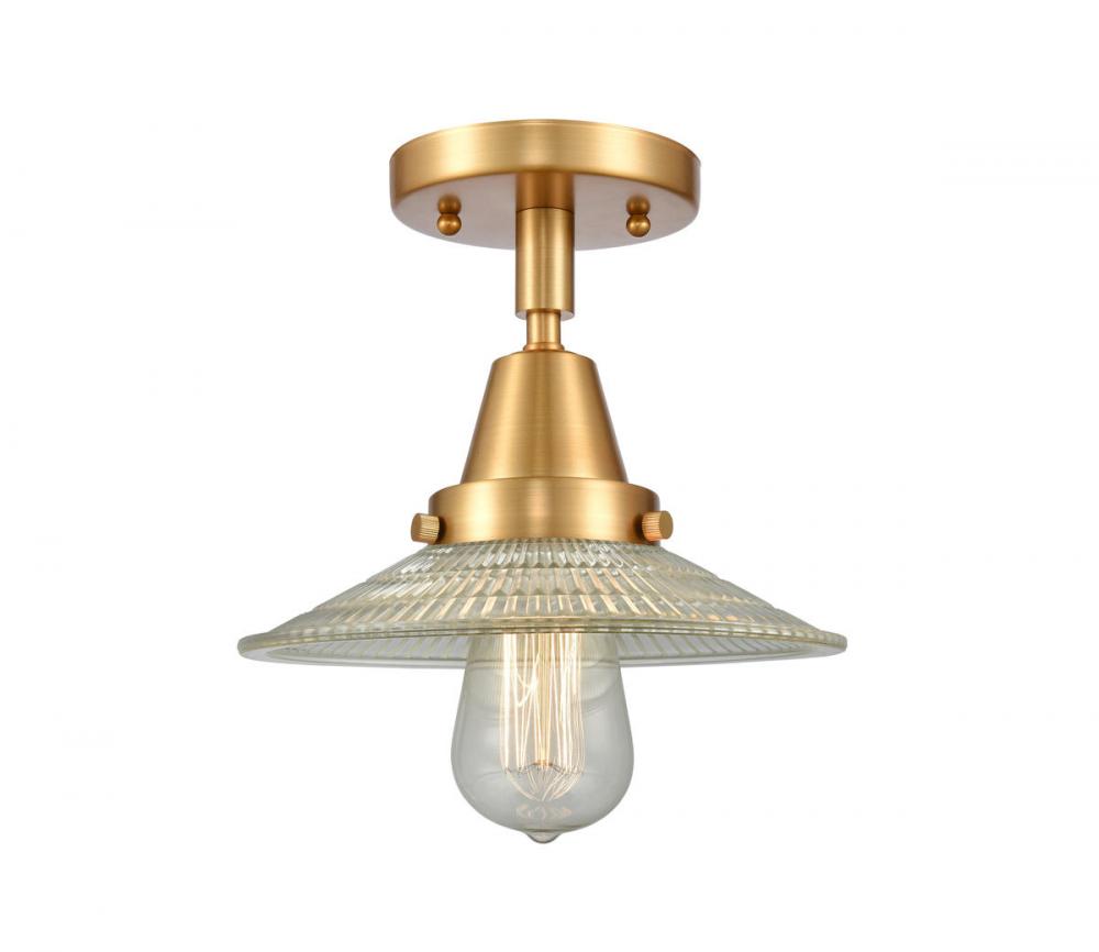 Halophane - 1 Light - 9 inch - Satin Gold - Semi-Flush Mount
