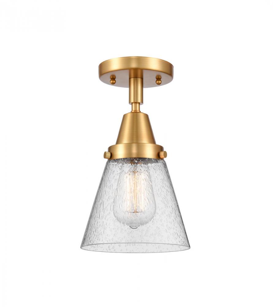 Cone - 1 Light - 6 inch - Satin Gold - Semi-Flush Mount