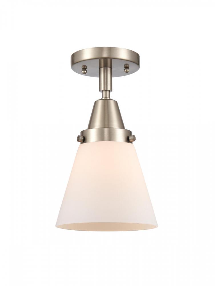 Cone - 1 Light - 6 inch - Brushed Satin Nickel - Semi-Flush Mount