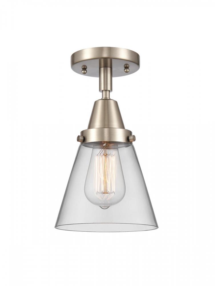 Cone - 1 Light - 6 inch - Brushed Satin Nickel - Semi-Flush Mount