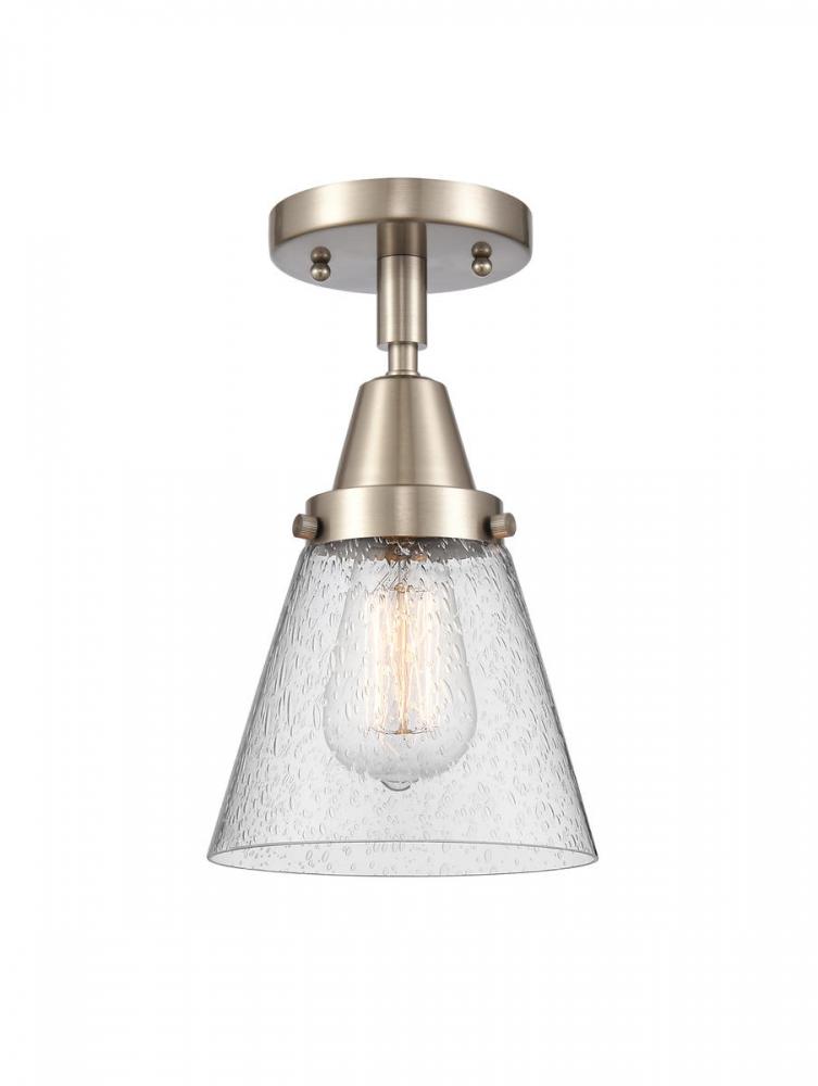 Cone - 1 Light - 6 inch - Brushed Satin Nickel - Semi-Flush Mount