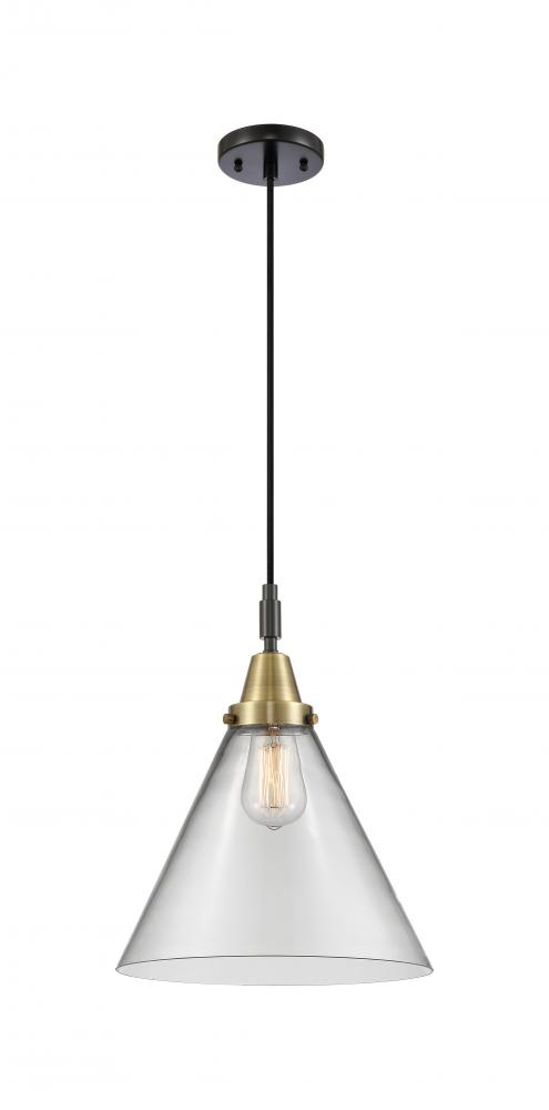 Cone - 1 Light - 12 inch - Black Antique Brass - Mini Pendant