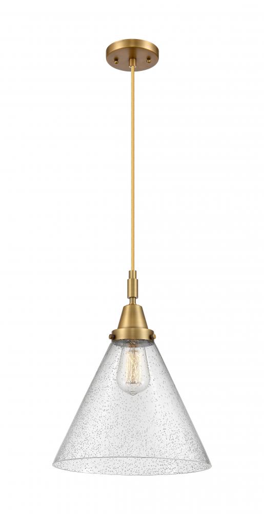 Cone - 1 Light - 12 inch - Brushed Brass - Mini Pendant