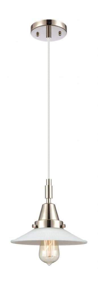 Halophane - 1 Light - 9 inch - Polished Nickel - Mini Pendant