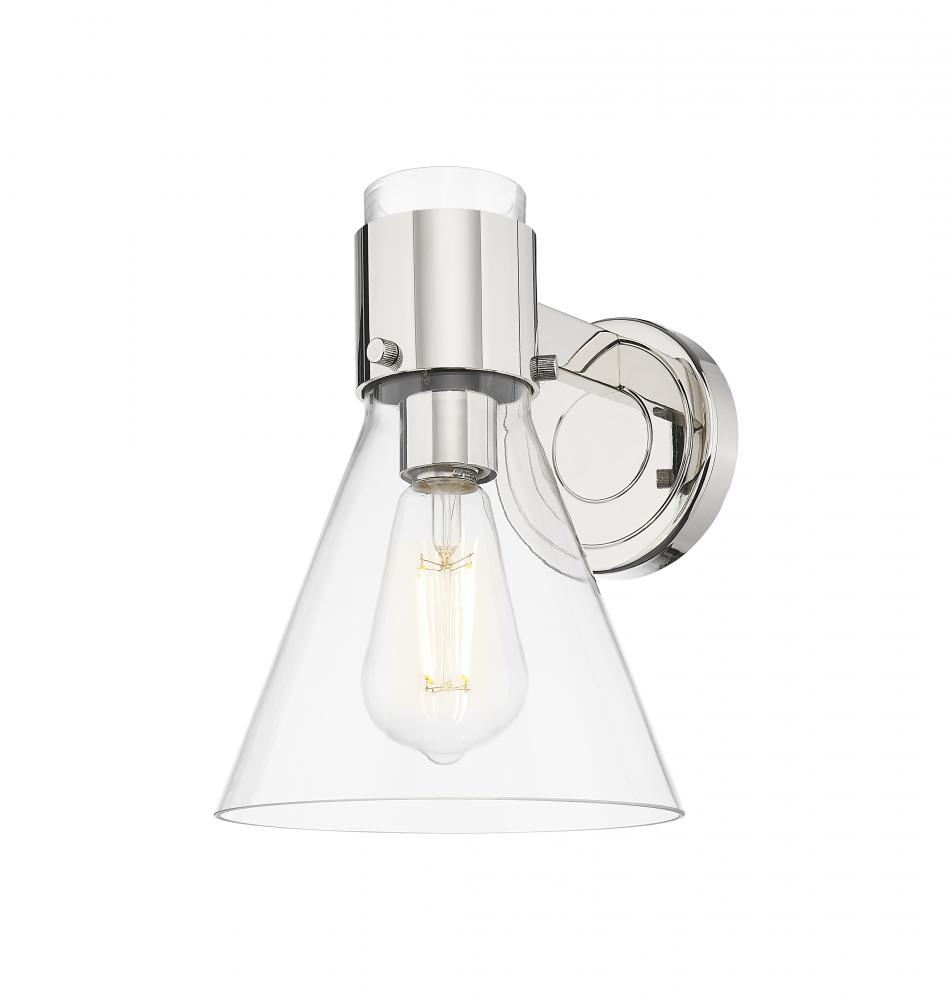 Lawton Cone - 1 Light - 8 inch - Polished Nickel - Sconce