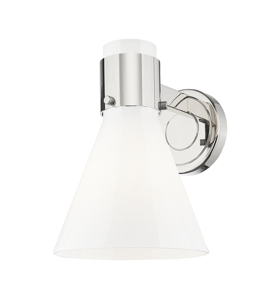 Lawton Cone - 1 Light - 8 inch - Polished Nickel - Sconce