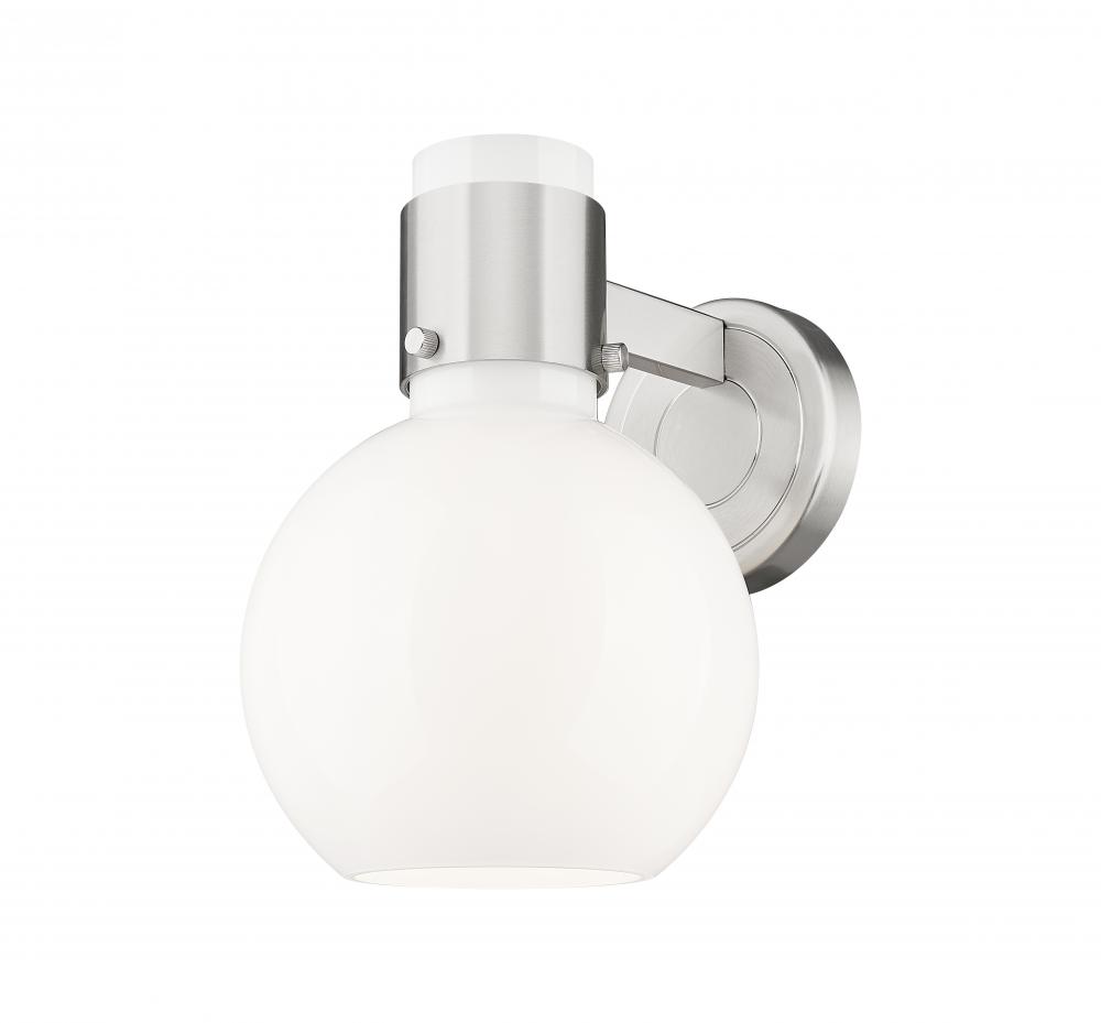 Lawton Sphere - 1 Light - 8 inch - Brushed Satin Nickel - Sconce