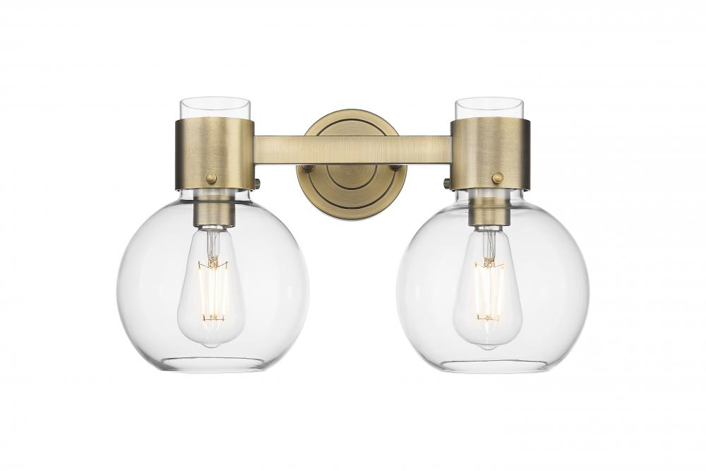 Lawton Sphere - 2 Light - 17 inch - Brushed Brass - Bath Vanity Light