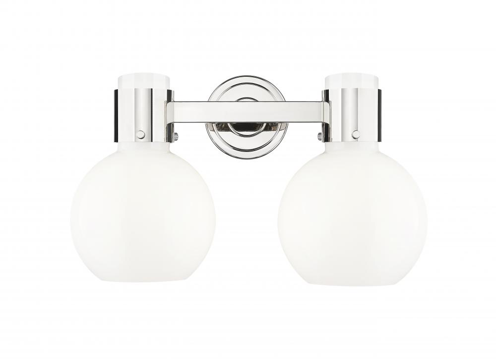 Lawton Sphere - 2 Light - 17 inch - Polished Nickel - Bath Vanity Light