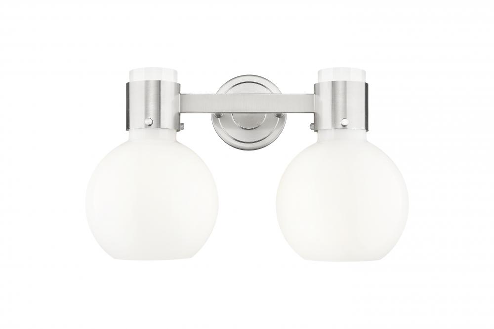 Lawton Sphere - 2 Light - 17 inch - Brushed Satin Nickel - Bath Vanity Light