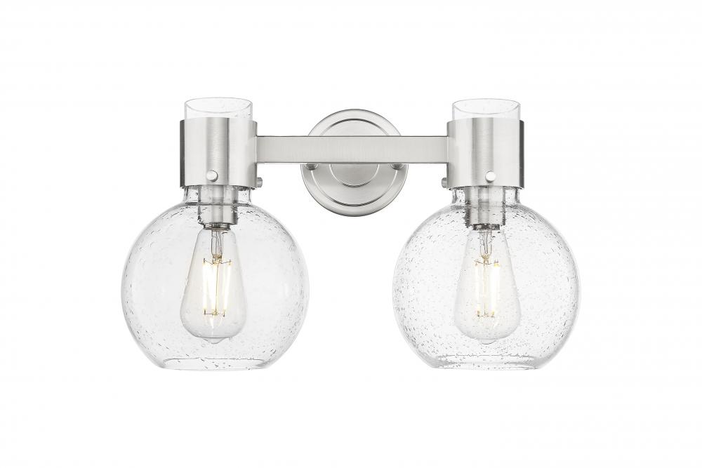 Lawton Sphere - 2 Light - 17 inch - Brushed Satin Nickel - Bath Vanity Light