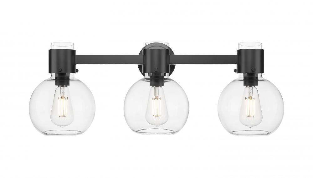 Lawton Sphere - 3 Light - 27 inch - Matte Black - Bath Vanity Light