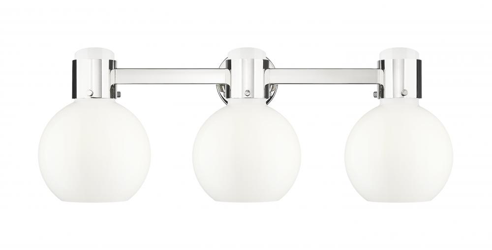 Lawton Sphere - 3 Light - 27 inch - Polished Nickel - Bath Vanity Light