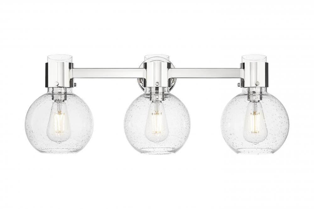 Lawton Sphere - 3 Light - 27 inch - Polished Nickel - Bath Vanity Light