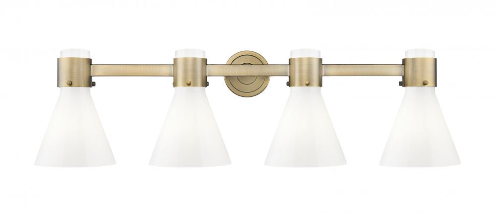 Lawton Cone - 4 Light - 27 inch - Brushed Brass - Bath Vanity Light