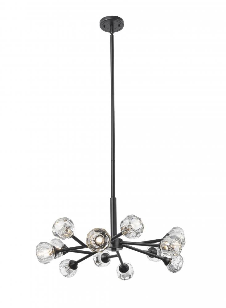 Aurora - 12 Light - 24 inch - Matte Black - Chandelier