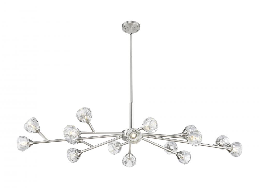 Aurora - 16 Light - 48 inch - Polished Nickel - Chandelier