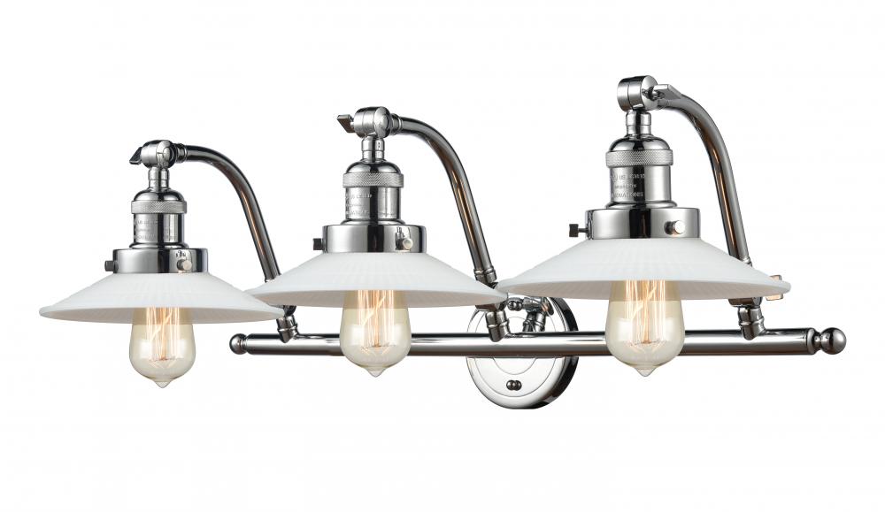 Halophane - 3 Light - 28 inch - Polished Chrome - Adjustable Bath Vanity Light