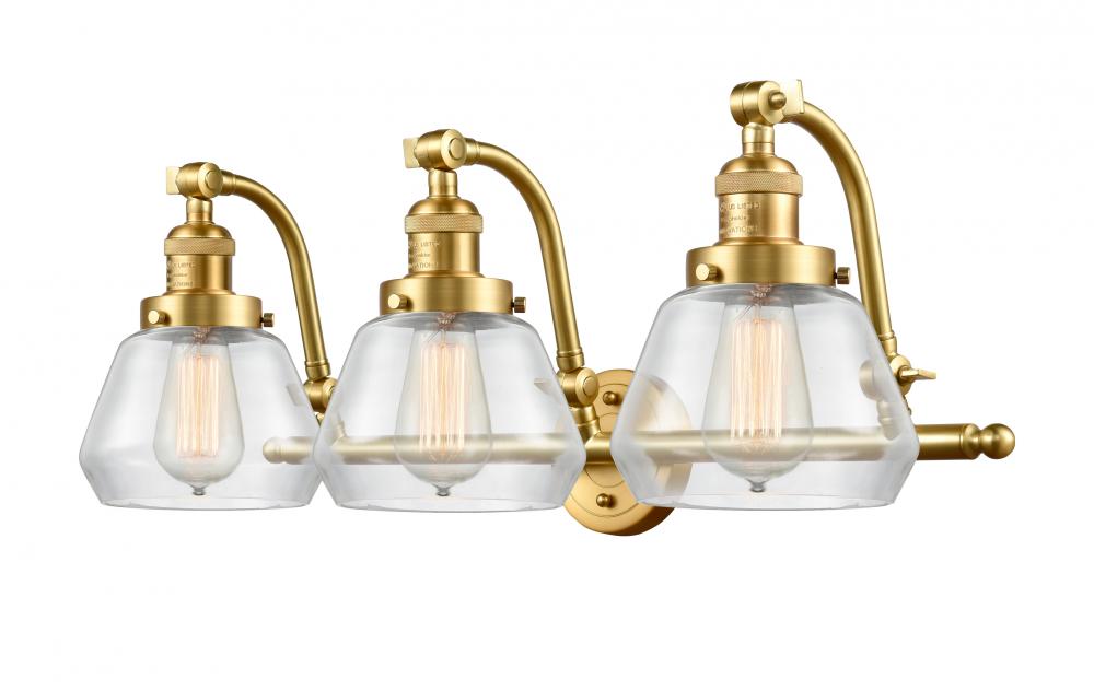 Fulton - 3 Light - 28 inch - Satin Gold - Adjustable Bath Vanity Light
