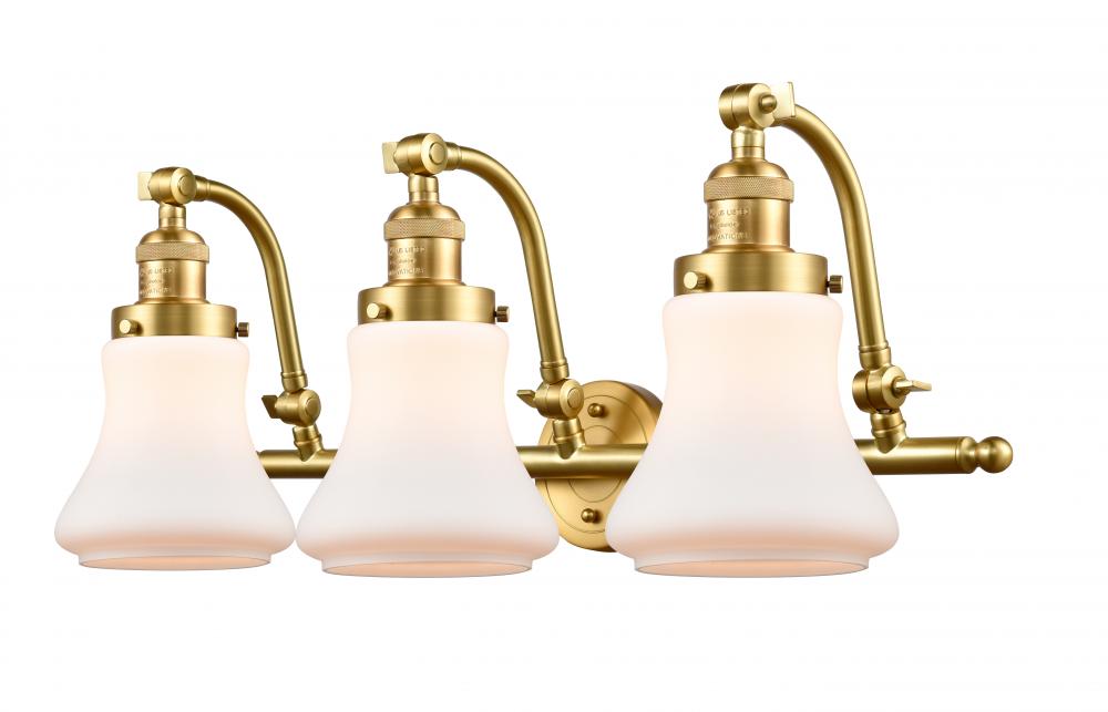 Bellmont - 3 Light - 28 inch - Satin Gold - Adjustable Bath Vanity Light