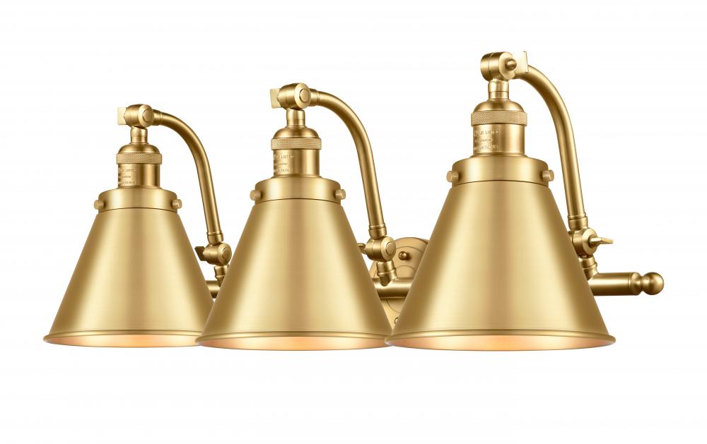 Appalachian - 3 Light - 28 inch - Satin Gold - Adjustable Bath Vanity Light