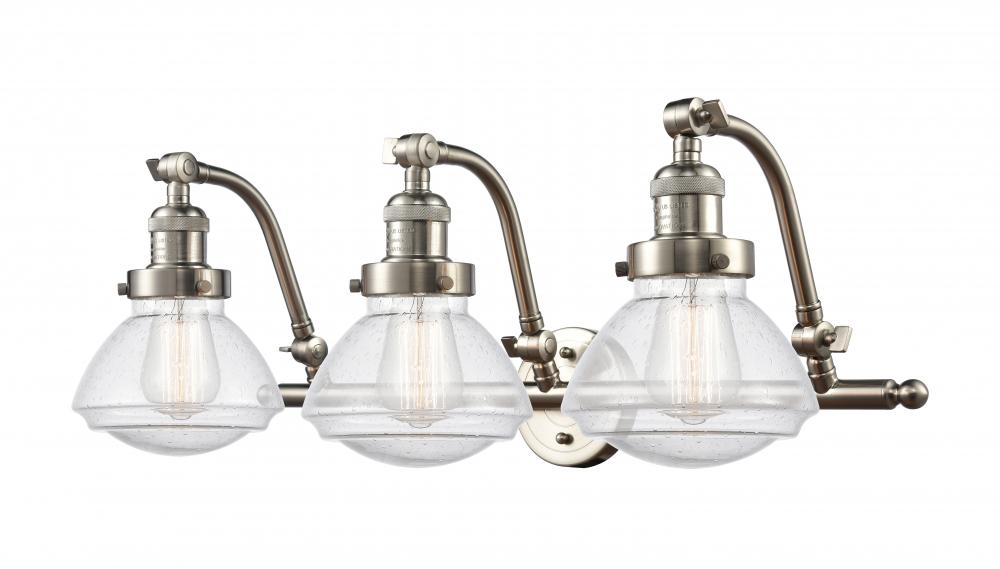 Olean - 3 Light - 29 inch - Brushed Satin Nickel - Adjustable Bath Vanity Light