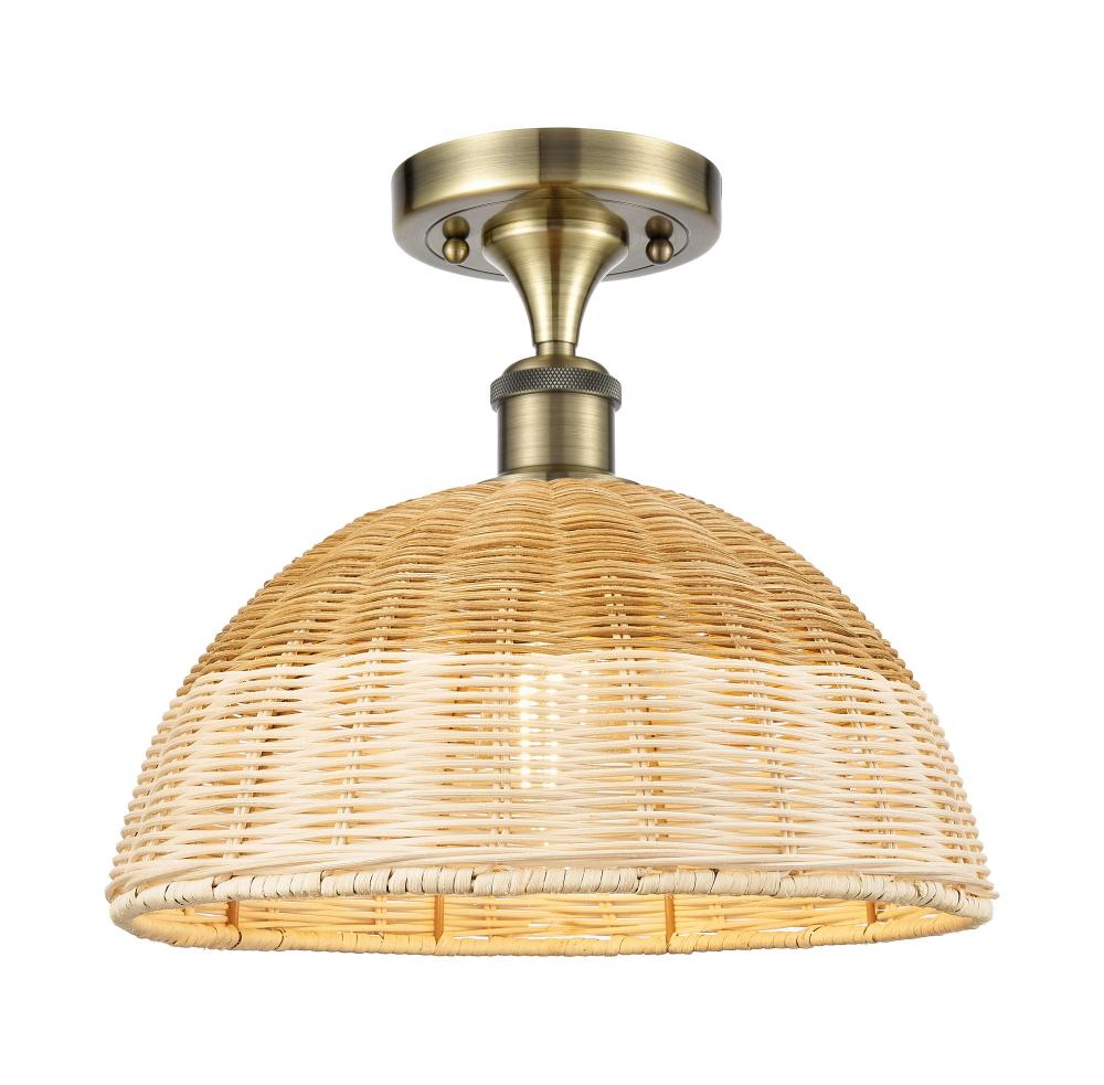 Bristol Natural II - 1 Light - 12 inch - Antique Brass - Semi-Flush Mount
