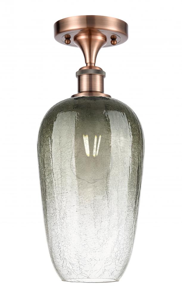 Brookhaven Flute - 1 Light - 7 inch - Antique Copper - Semi-Flush Mount