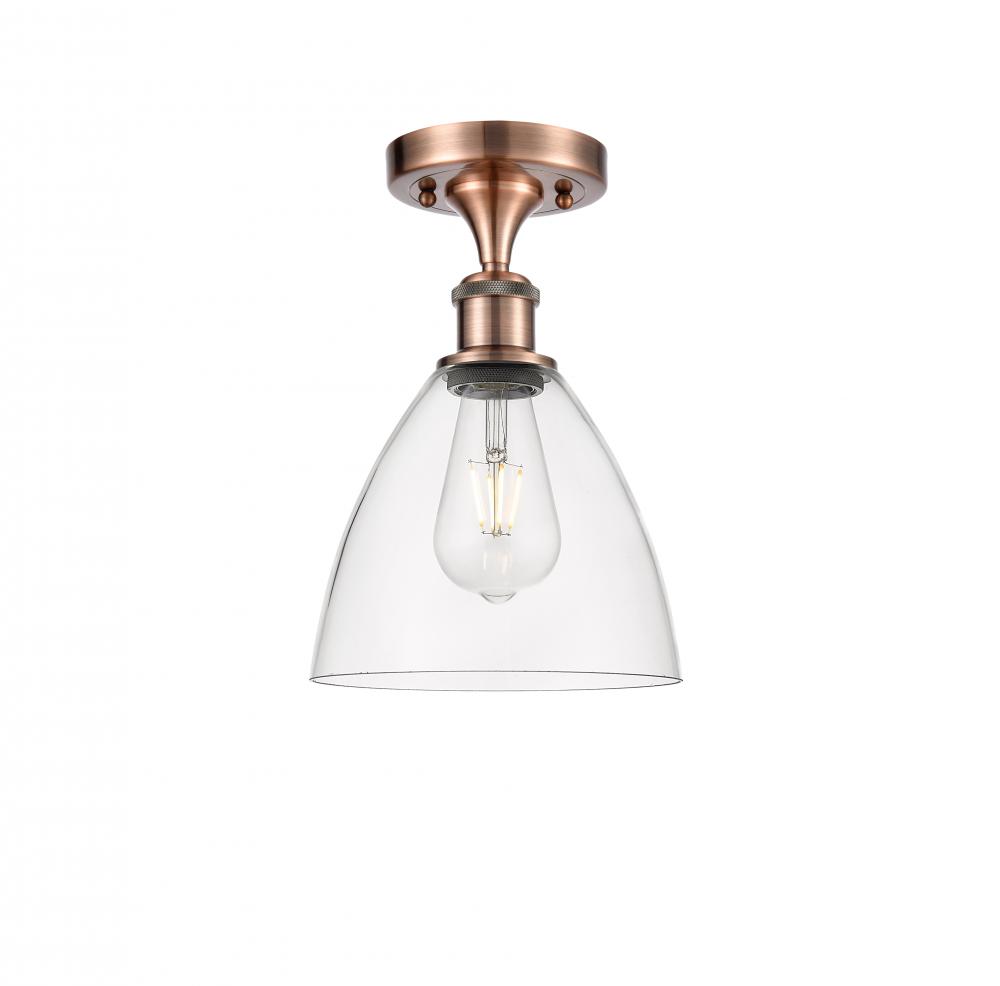Bristol - 1 Light - 8 inch - Antique Copper - Semi-Flush Mount