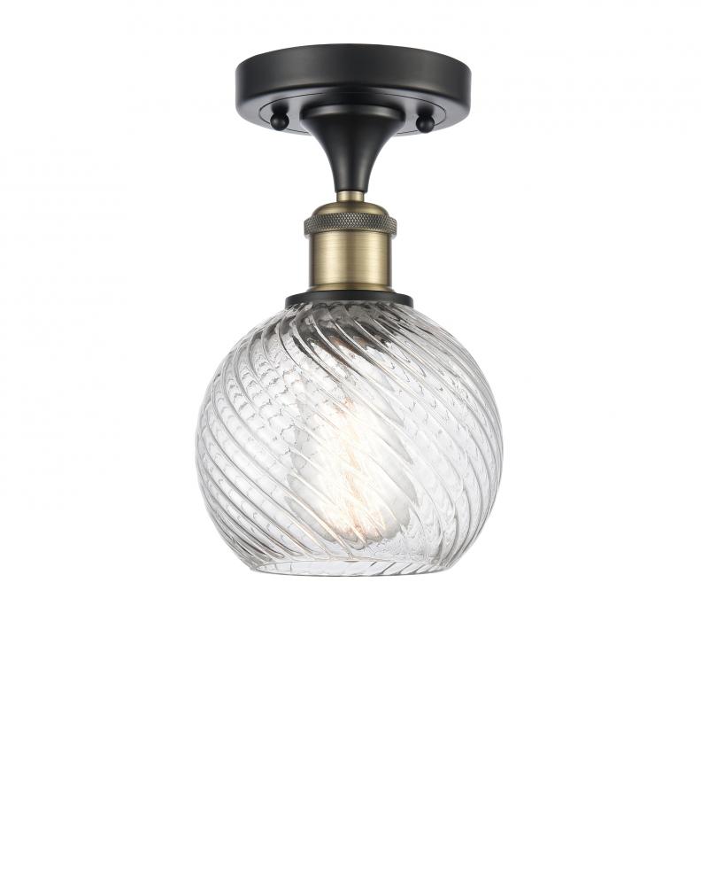 Small Twisted Swirl 1 Light Semi-Flush Mount part of the Ballston Collection