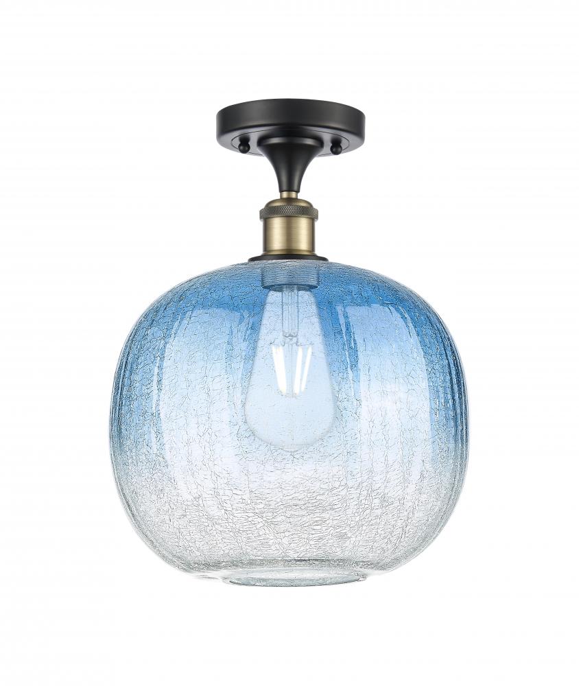 Brookhaven Sphere - 1 Light - 11 inch - Black Antique Brass - Semi-Flush Mount