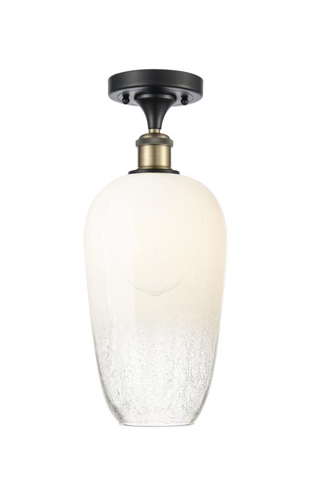 Brookhaven Flute - 1 Light - 7 inch - Black Antique Brass - Semi-Flush Mount