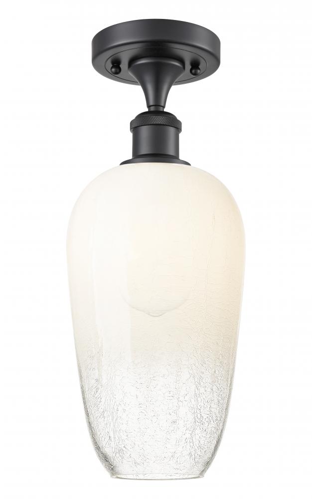 Brookhaven Flute - 1 Light - 7 inch - Matte Black - Semi-Flush Mount