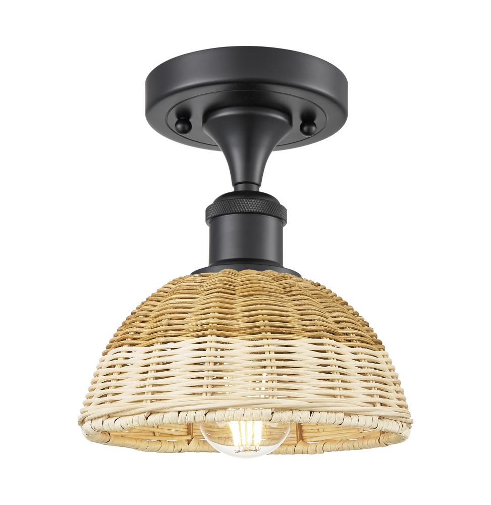 Bristol Natural II - 1 Light - 8 inch - Matte Black - Semi-Flush Mount