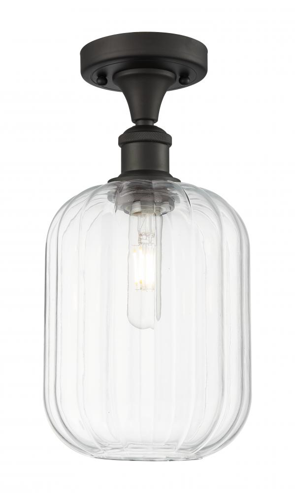 Preston Cylinder - 1 Light - 7 inch - Oil Rubbed Bronze - Semi-Flush Mount