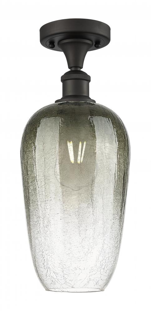 Brookhaven Flute - 1 Light - 7 inch - Oil Rubbed Bronze - Semi-Flush Mount