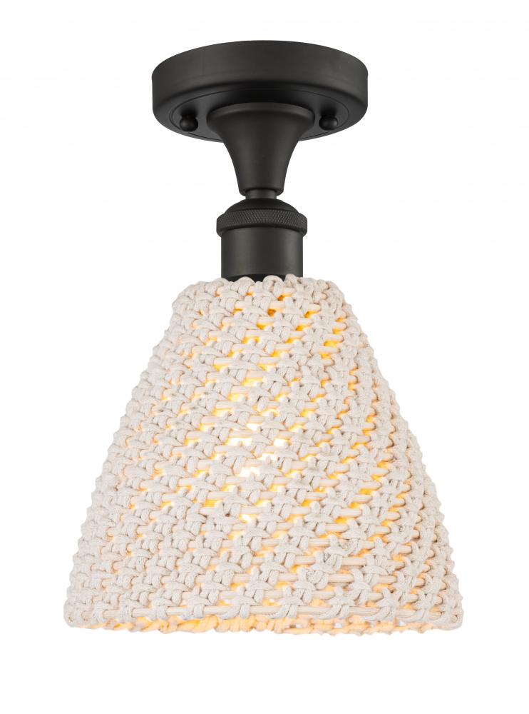 Bristol Natural - 1 Light - 6 inch - Oil Rubbed Bronze - Semi-Flush Mount