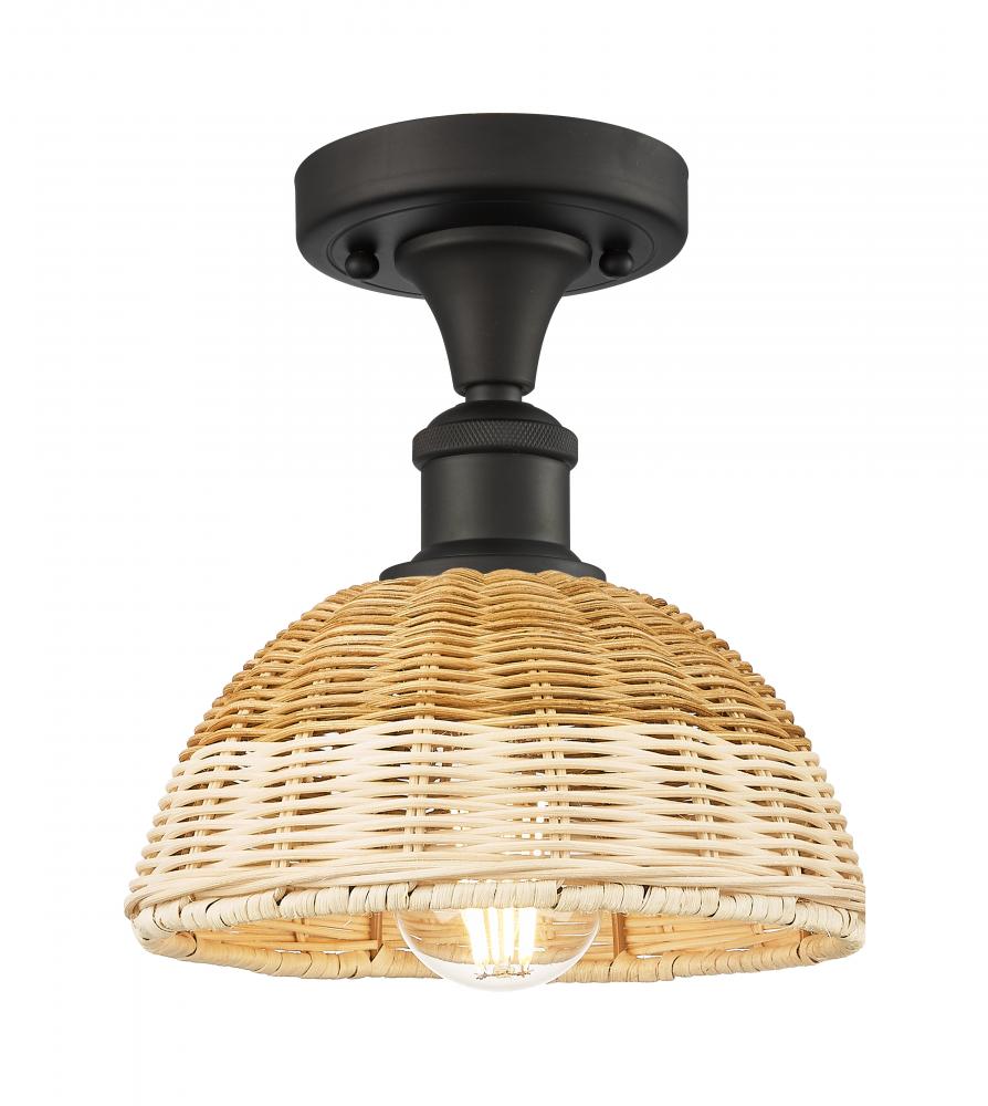 Bristol Natural II - 1 Light - 8 inch - Oil Rubbed Bronze - Semi-Flush Mount