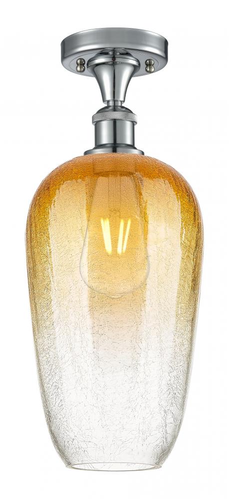 Brookhaven Flute - 1 Light - 7 inch - Polished Chrome - Semi-Flush Mount