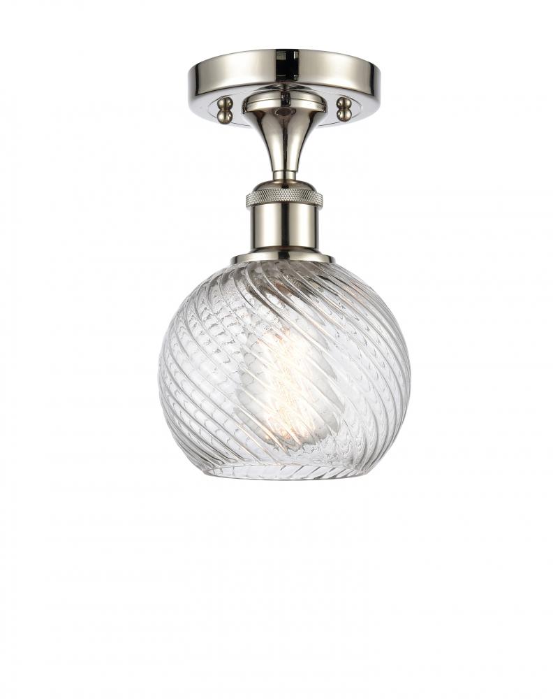 Small Twisted Swirl 1 Light Semi-Flush Mount part of the Ballston Collection