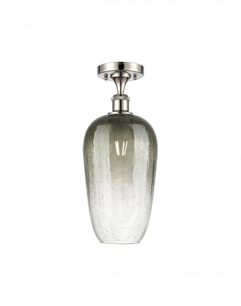 Brookhaven Flute - 1 Light - 7 inch - Polished Nickel - Semi-Flush Mount