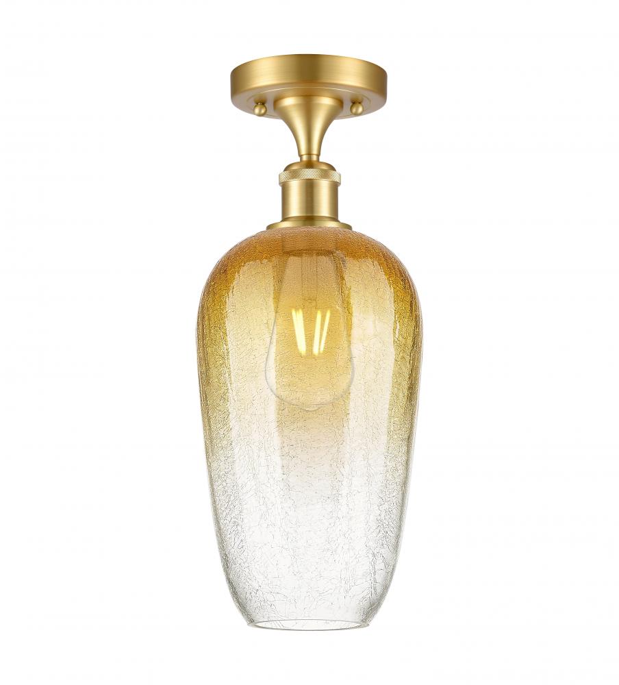 Brookhaven Flute - 1 Light - 7 inch - Satin Gold - Semi-Flush Mount