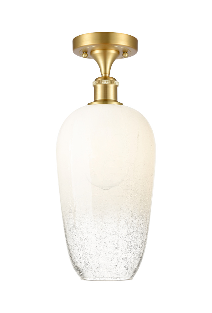 Brookhaven Flute - 1 Light - 7 inch - Satin Gold - Semi-Flush Mount