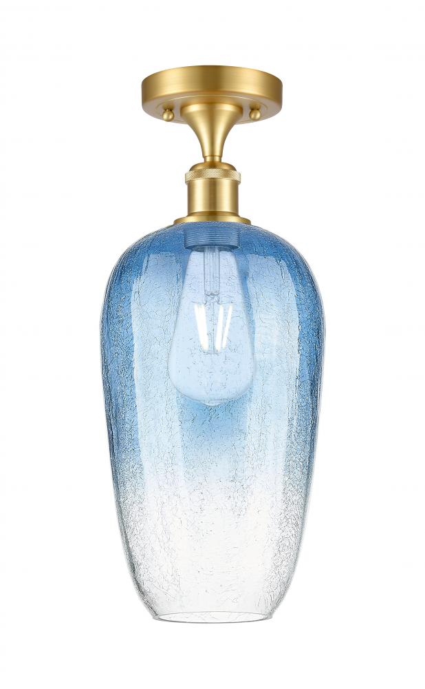 Brookhaven Flute - 1 Light - 7 inch - Satin Gold - Semi-Flush Mount